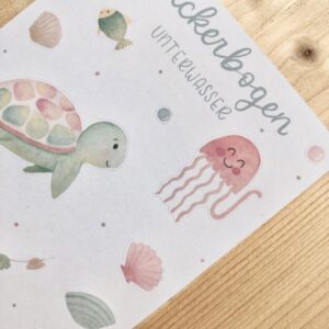 Stickerbogen Unterwasserwelt, Detailaufnahme unterer Teil