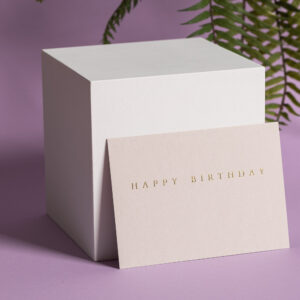 goldverliebt Karte happy birthday warmes hellgrau