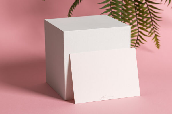 goldverliebt Karte puder Querformat Rückseite rosa Hintergrund