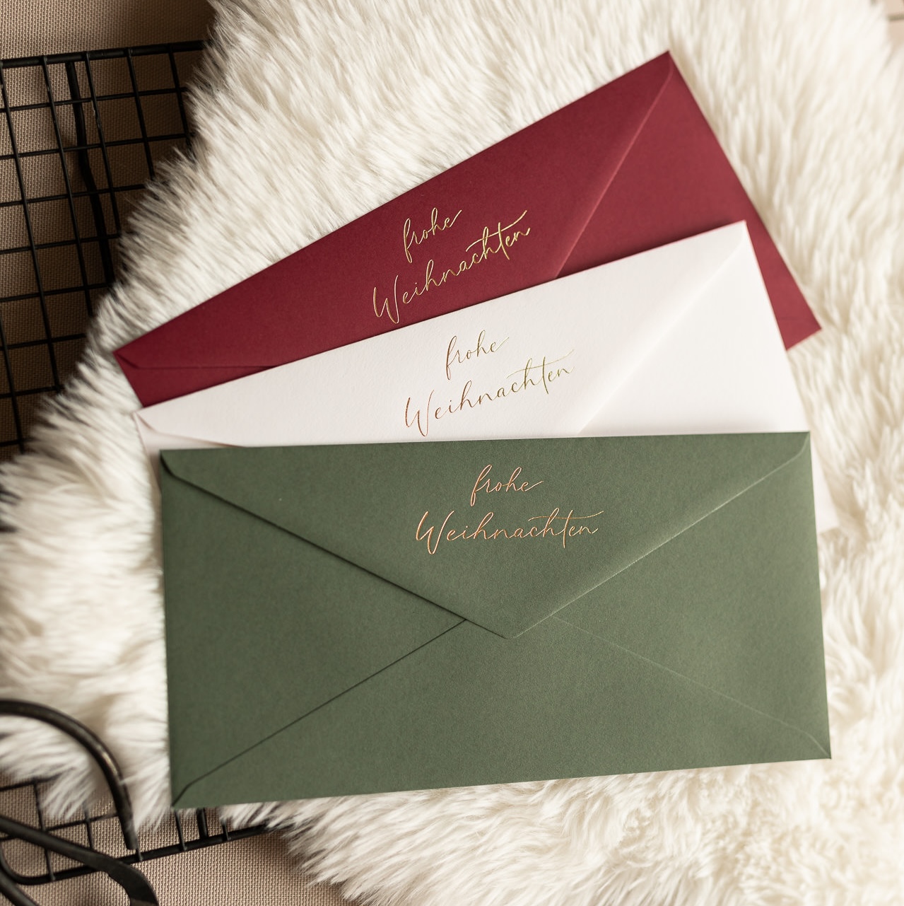 Briefumschlag Weihnachten DIN lang